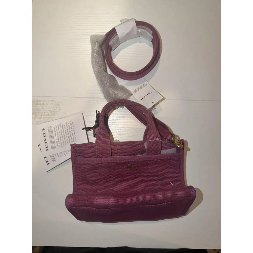 NWT B7-002 COACH Cargo Tote Bag 20 Crossbody In Canvas/Gold/Pink CZ098 - Picture 2 of 4